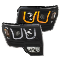 FORD F-150 2009-2014 Projector Strålkastare Med U-Bar Switchback Svart / Orange ANZO